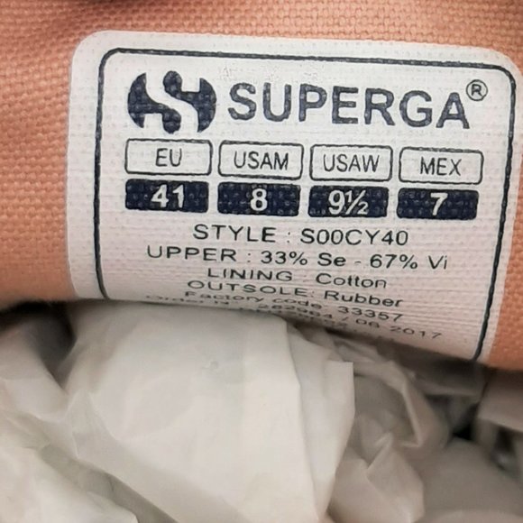 Superga Rose Gold Satin Low Top Sneakers - 8 - Picture 11 of 11
